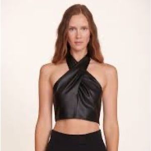 Staud Faux Leather Kai Top